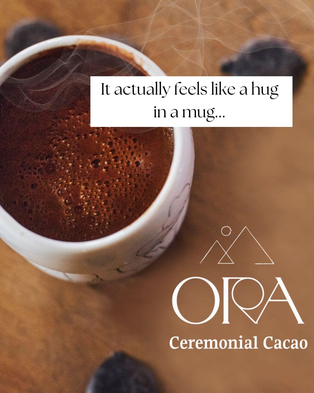 Close-up of rich and creamy Ora Cacao chocolate bar made with ethically sourced cacao
