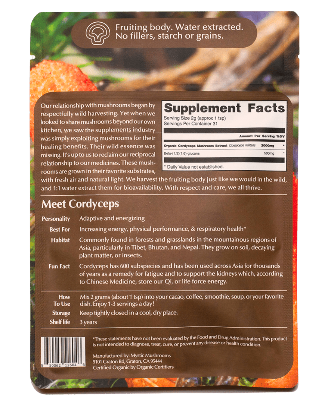 Cordyceps Herbal Supplements Mystic Mushrooms