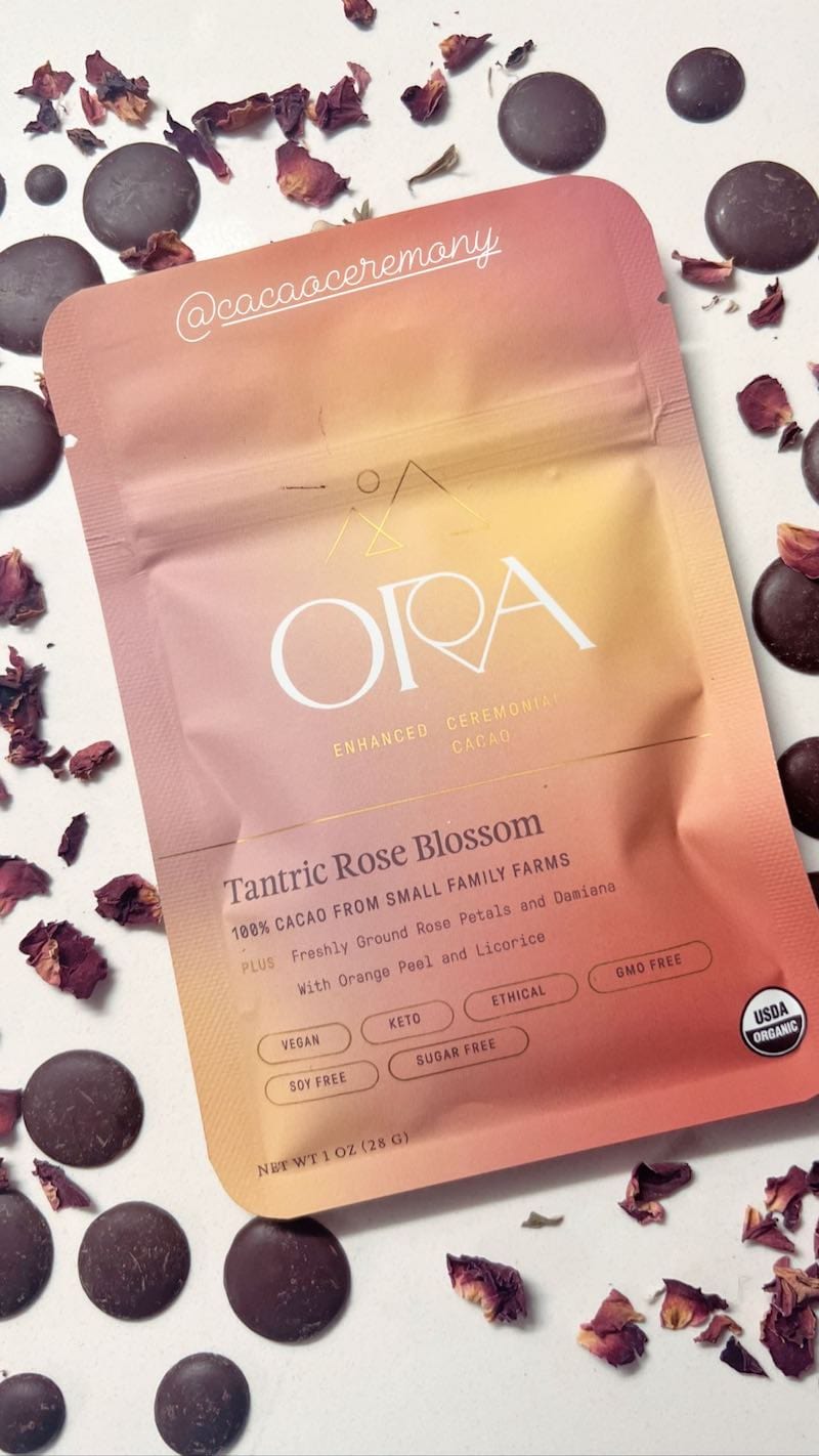 User-generated content showing Tantric Rose ceremonial cacao kit