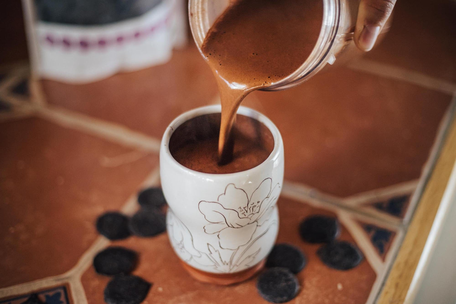 Product selection photo featuring an elegant cacao display with rich textures and details