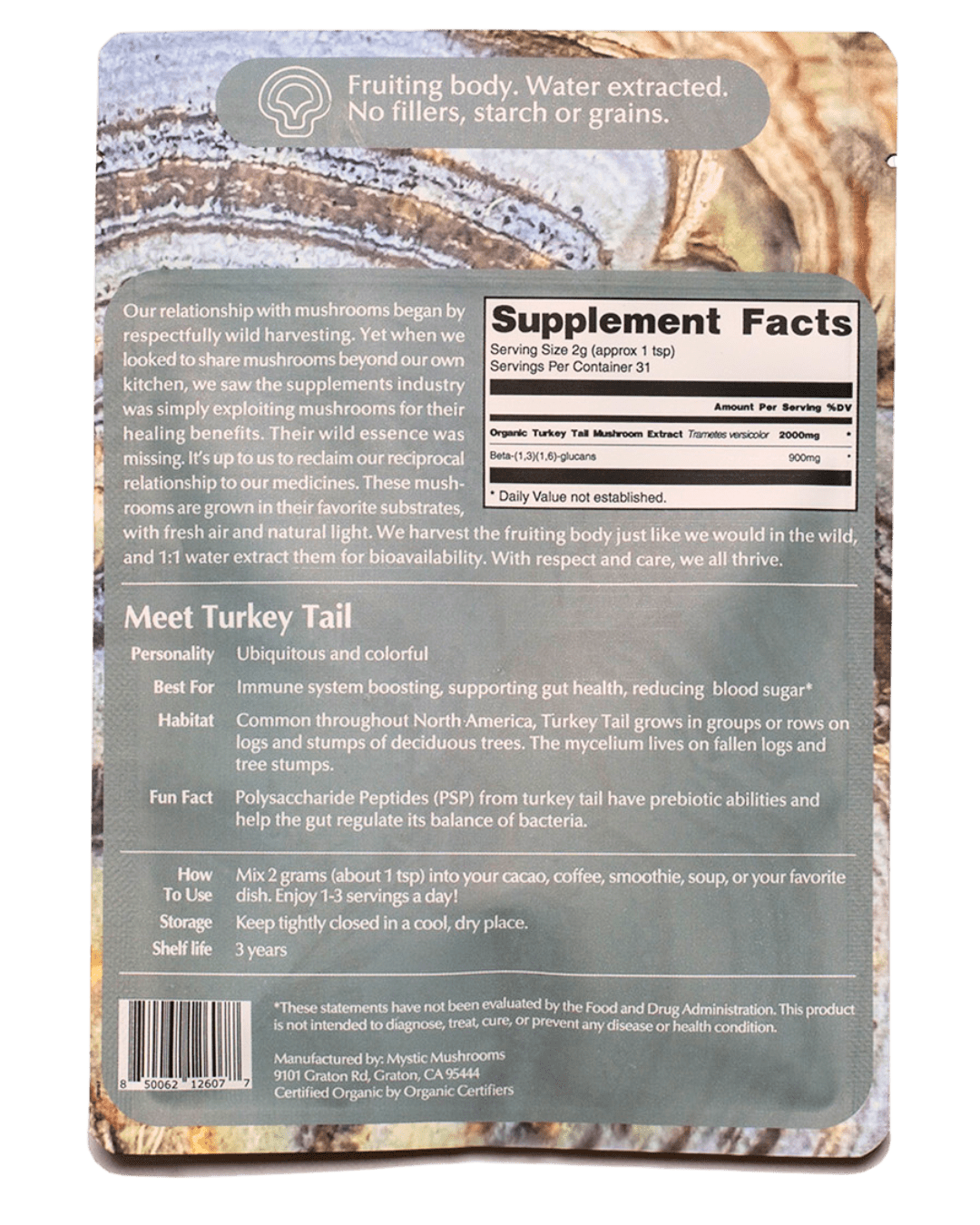 Turkey Tail Herbal Supplements Mystic Mushrooms