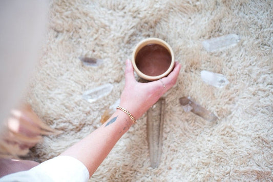 Crystal-infused cacao by Ora Cacao designed for spiritual ceremonies and holistic health