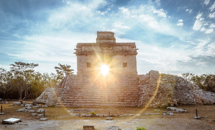 Mayan ruins depicting historical significance of cacao in sacred ceremonies and culture