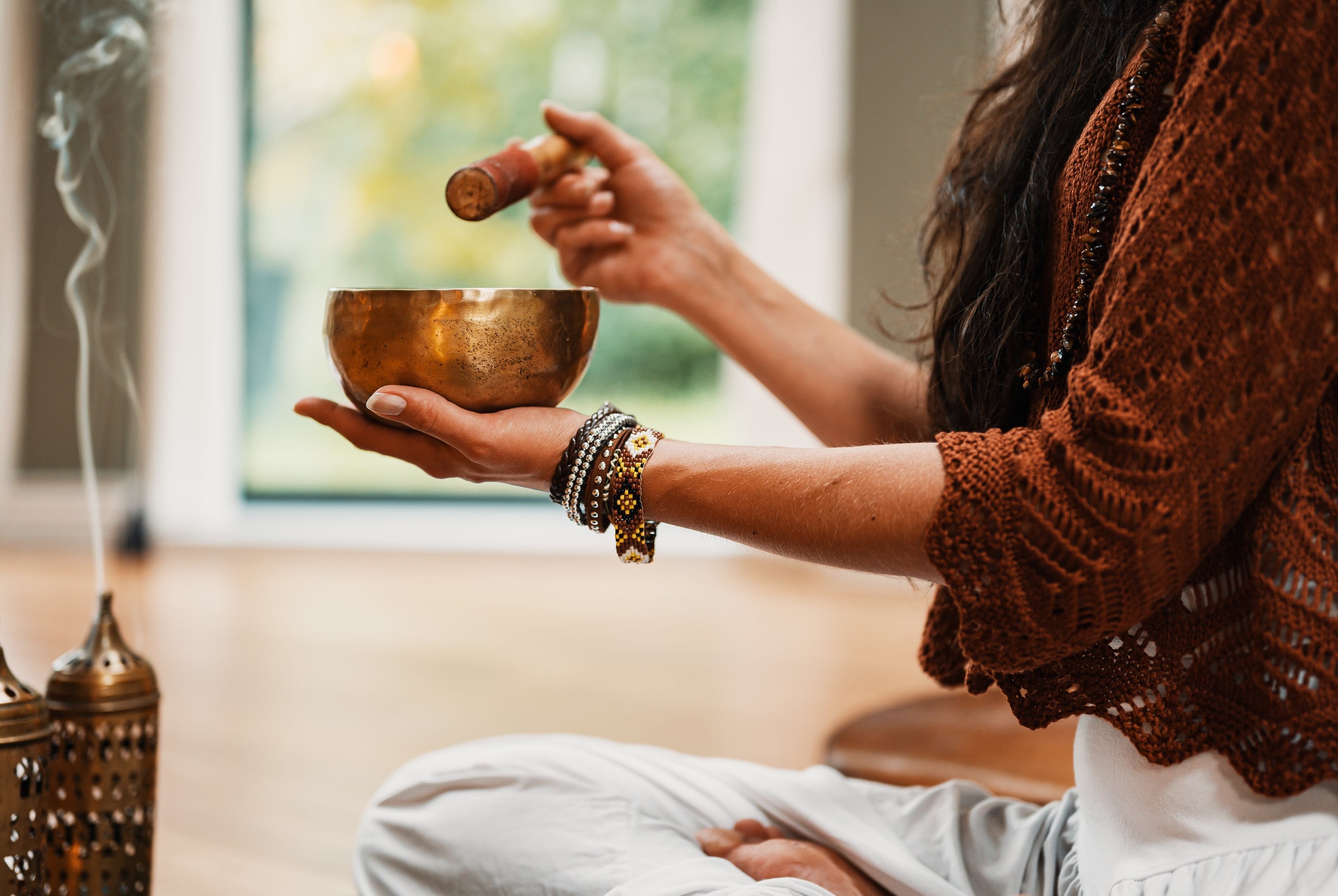 Meditation bowl used in cacao ceremonies featuring Ora Cacao's artisanal blends