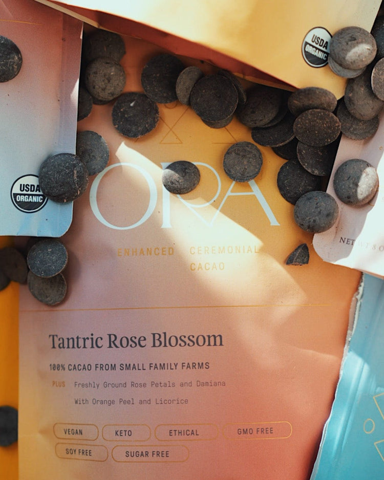 Image of Ora Cacao's elegant packaging, showcasing the brand's attention to detail