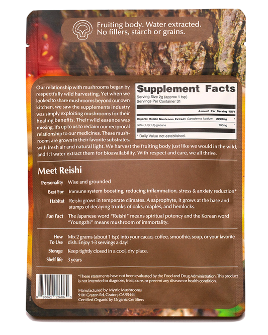 Reishi Herbal Supplements Mystic Mushrooms