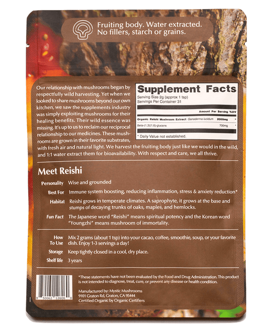 Reishi Herbal Supplements Mystic Mushrooms