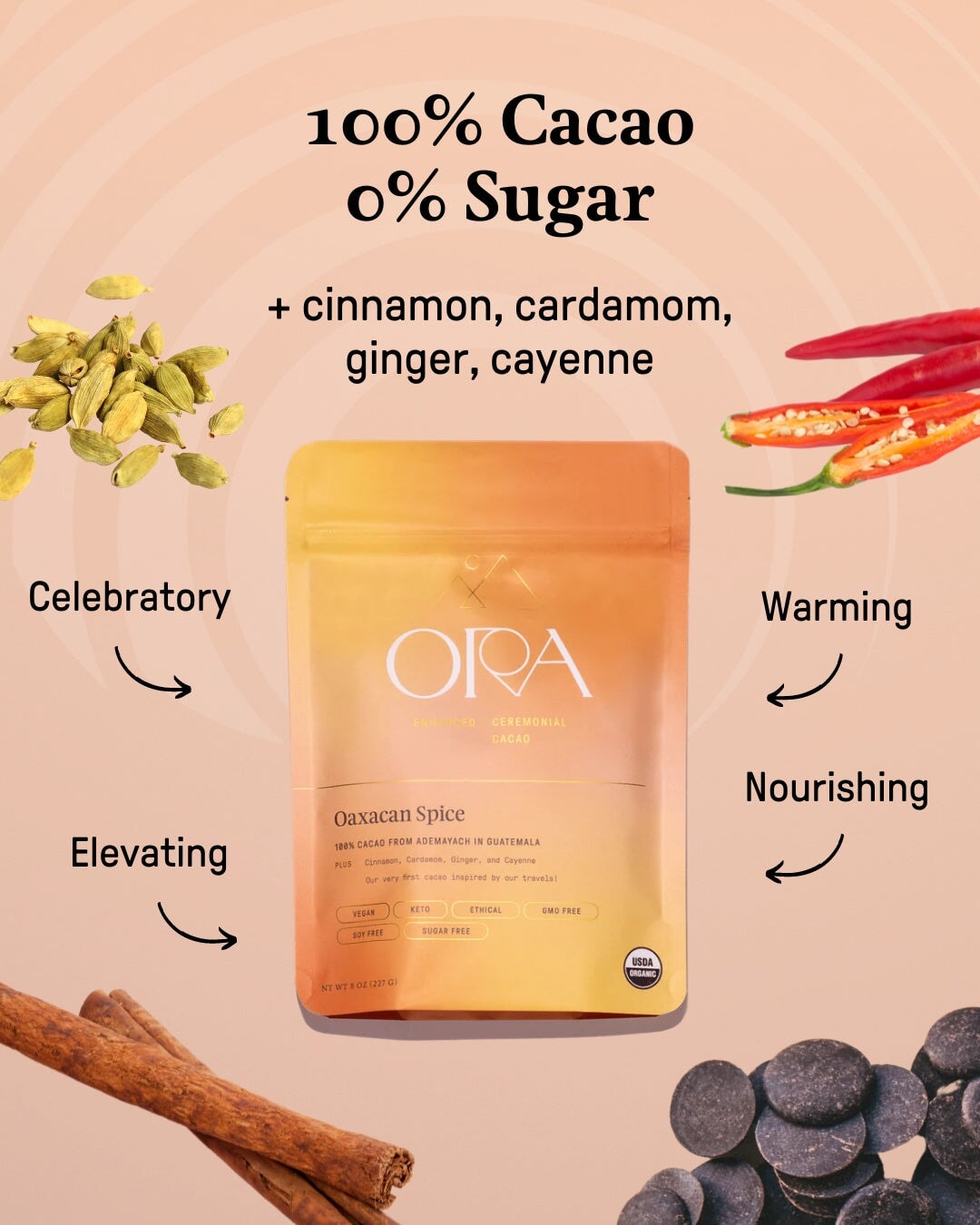 Ora Ceremonial Cacao Oaxacan Spice Graphic