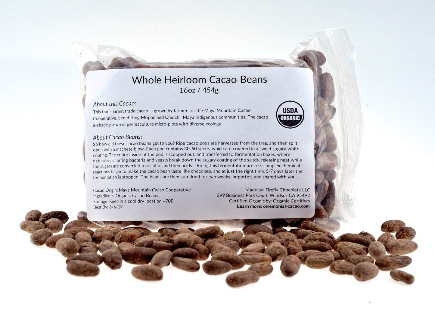 Cacao Beans (Whole) for Cacao Ceremony and Holistic Health by FireflyChocolate