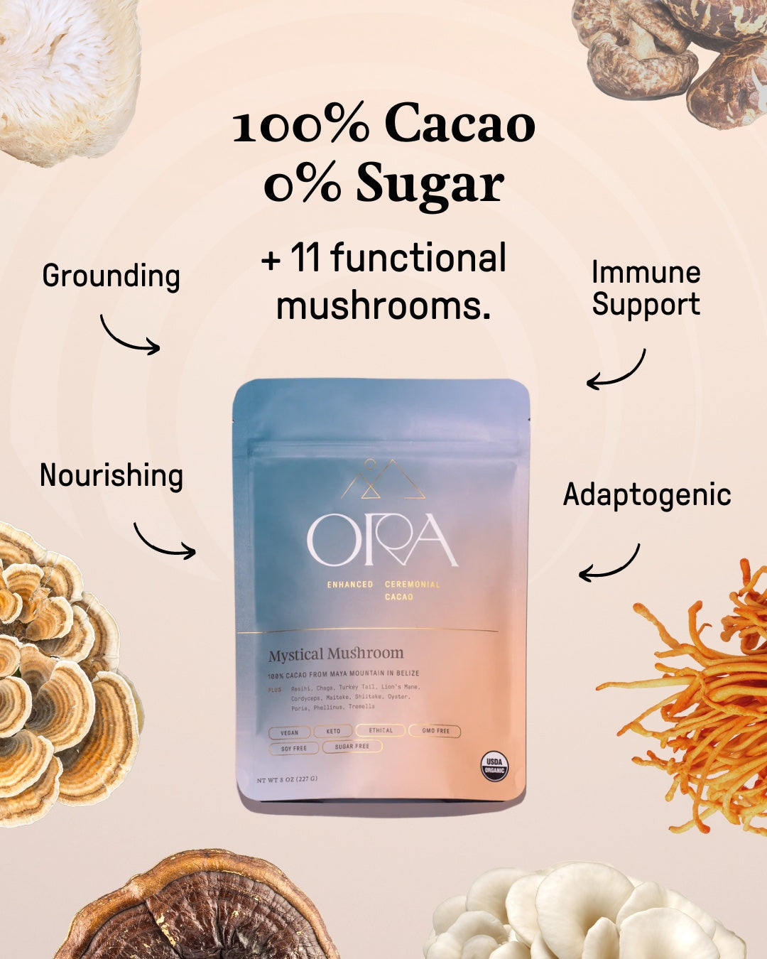 Ora Ceremonial Cacao Mystical Mushroom Front